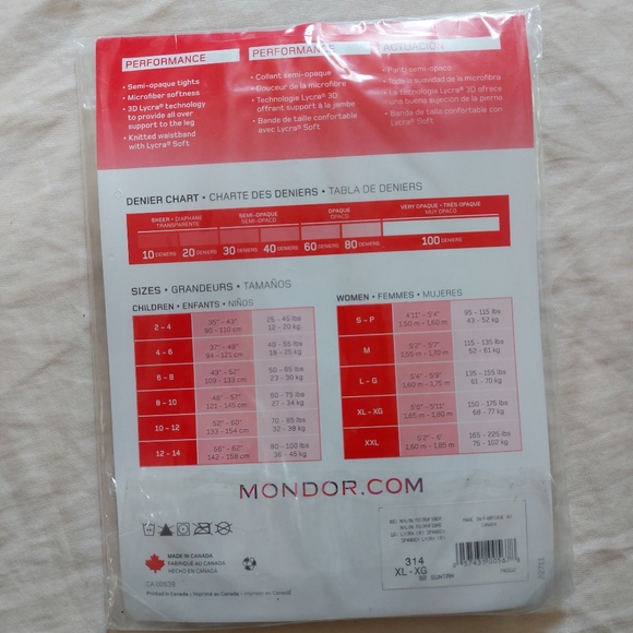 Mondor Dance Tights in 82 Suntan beige and E6 ballerina pink in size XL - Picture 2 of 3